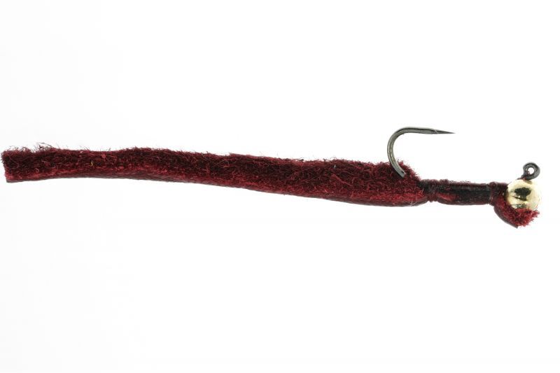 Noodle Time Dark Raspberry Bakugan Feather Jig GoFly Custom Fly Premium Trout