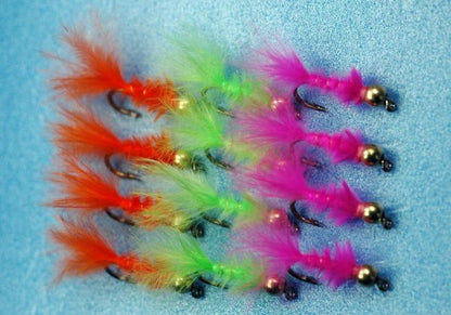 Bead head marabou, 3 colors, set of 12