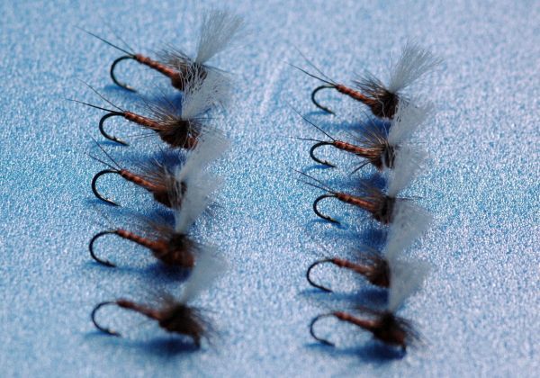 Red-bellied mayfly parachute duns, set of 10