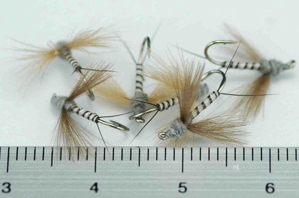 CDC Spinner Muskrat Gray Quill Body #16 Set of 6