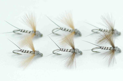 CDC Spinner Muskrat Gray Quill Body #18 Set of 6