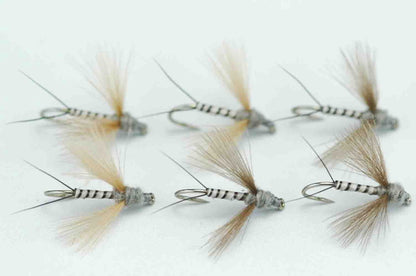 CDC Spinner Muskrat Gray Quill Body #16 Set of 6