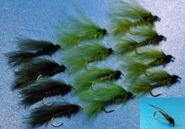 Marabou streamer #10, 3 colors, set of 12