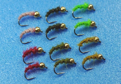 Bead Head Seal Suffer Pupa 6 colors, set of 12