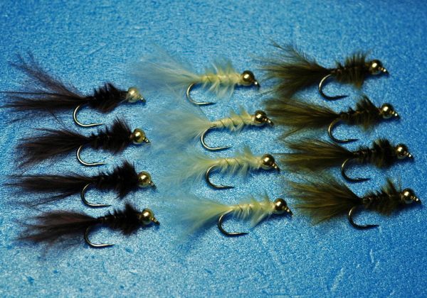 Bead head marabou, 3 colors, set of 12