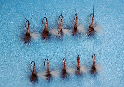 Red-bellied mayfly parachute duns, set of 10