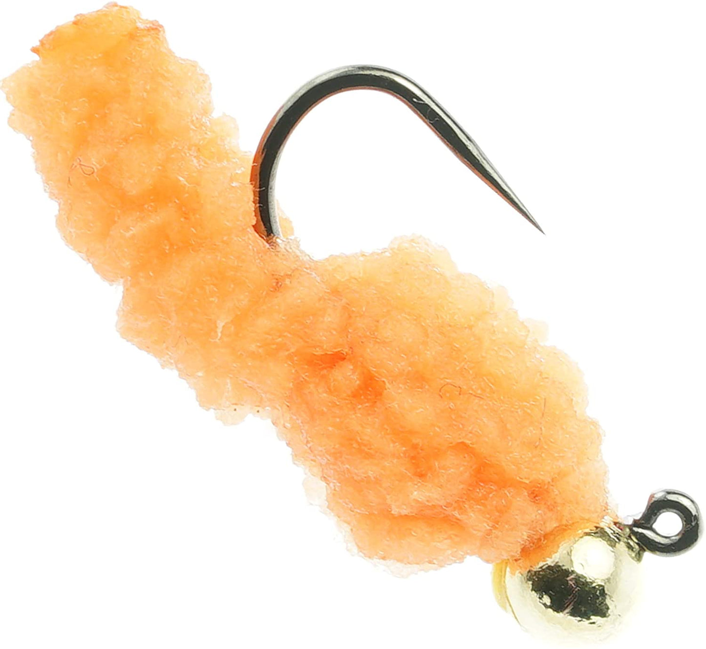 Jig Mook Hot Orange GoFly Pure Domestic Feather Jig GoFly Custom Fly Premium Trout